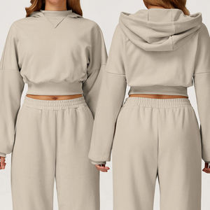 Customize Logo Winter Women Plus Size Streetwear <b>Hooded</b> Short Crop Top <b>Zip</b>-Up Pullover Hoodies - Product Image 1