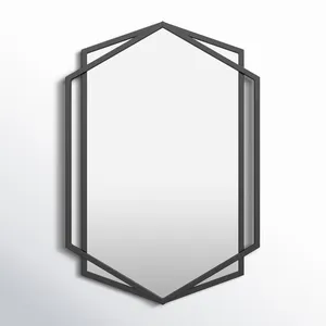 Miroir mural en métal fait main, nouveau miroir décoratif élégant pour salon de luxe, chambre à coucher, hôtel, intérieur contemporain, maison - Product Image 3