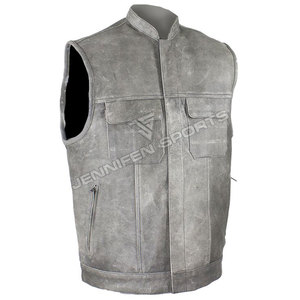 Chaleco de Motociclista para Hombre, Estilo Swat, Cuero Vacuno Premium, Cintura Ajustable y Bolsillos Ocultos, Chalecos 2026 - Product Image 1