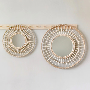 Bohemian <b>Rattan</b> Mirror <b>Dressing</b> <b>Table</b> Set Round Mirrors Made in Vietnam Good Quality All Sizes Available - Product Image 1