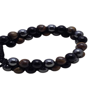 Bracelet en pierre de verre gravée multicolore de qualité AAA, 8 mm, artisanat de pierres précieuses naturelles, motif de guérison, vente en gros - Product Image 1