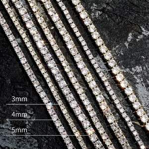 Top Selling Custom Length Iced Link Tennis Chain Necklace Hip Hop Bling Moissanite Wholesale Price - Product Image 3
