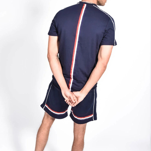 Custom logo Short Set Wholesale Fashion <b>Men</b> 's Summer Set Short Sleeves T-Shirt Matching Shorts Gym t shirt Short Sets - Product Image 6