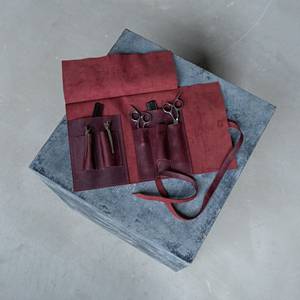 Sleek Genuine Leather Barber Scissors <b>Pouch</b> Minimalist Hairdressing Tool Belt Bag Water Resistant Shear Case LBSP-0005 - Product Image 6