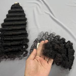 มัดผมมนุษย์ลายคลื่นลึกผมลอนธรรมชาติเกรด12A สีดำ - Product Image 6