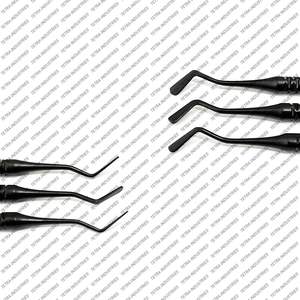 Instrumentos de colocación de composite dental de plástico plano con revestimiento negro, herramientas de acero inoxidable para rellenos de resina CE - Product Image 2