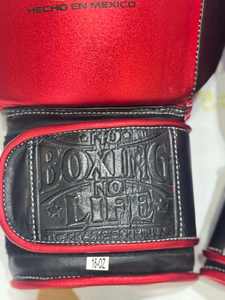 Gants de boxe professionnels en cuir de vachette faits à la main, rouge métallisé tendance, « No Boxing No Life », pour l'entraînement – Vente chaude - Product Image 3