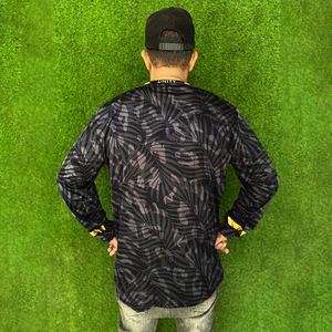 Men's Long Sleeve Sublimation Printed T-Shirt With Palm Pattern Gold Logo Regular Fit O-Neck Quick Dry Casual Wear - Product Image 2
