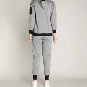 Conjunto Deportivo de Invierno para Mujer, Talla Grande, Color Sólido, 100% Algodón, Sudadera con Capucha y Pantalones Jogger de Dos Piezas - Product Image 4
