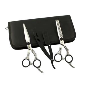 Ciseaux de barbier professionnels japonais en acier pour droitiers, édition limitée, kit de ciseaux, huile de nettoyage, chiffon, 4Cr13, voyage - Product Image 2