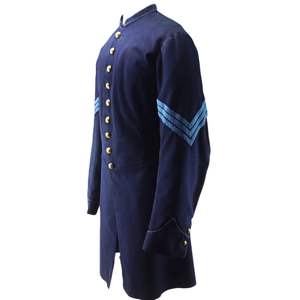 Abrigo de lana azul de la Unión para la Guerra Civil, uniforme de recreación de algodón, chaqueta de disfraz de infantería federal de botonadura sencilla - Product Image 5