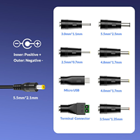 Adaptateur universel 41W 6V-24V AC/DC avec 8 embouts, port USB A 5V1A 5W pour appareils électroniques domestiques, routeurs, smartphones, MP3, tablettes