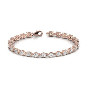 Bracelet tennis de luxe en diamants de laboratoire taille ronde pour femme, or massif 14 carats, design classique, clarté VVS1, bijoux élégants - Product Image 3