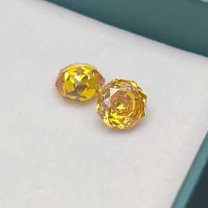 Saphir jaune scintillant, pierre précieuse synthétique, pierre en vrac pour la fabrication de bijoux, bijoux de mode - Product Image 4