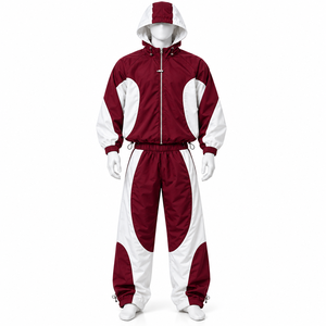 Conjunto Deportivo Informal para Hombre, Chaqueta Cortavientos de Nailon, Pantalones Deportivos, Secado Rápido, Cierre de Cremallera, Estampado Reflectante, Holgado, Talla Grande - Product Image 2
