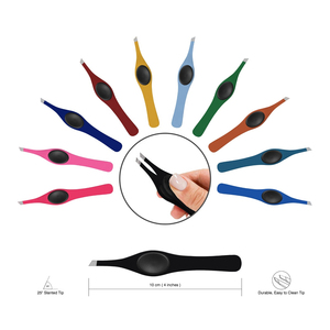 Pince à épiler personnalisée à pointe inclinée pour cils et sourcils, idéale pour le modelage des sourcils et l'épilation - Product Image 2