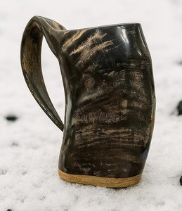 Buffalo Horn Mug With Customize Engraving logo Drinking <b>Accessory</b> Mug Classic Buffalo Horn Drinking Mug Design Handle - Product Image 1