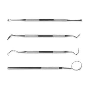 Kit dentaire ergonomique en acier inoxydable de classe I pour le nettoyage des dents, l'élimination de la plaque dentaire, détartreur, explorateur, miroir, étui portable, professionnel, OEM - Product Image 3