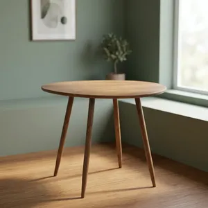 Modern <b>Round</b> <b>Wood</b> <b>Coffee</b> <b>Table</b> Midcentury Style Handmade Living Room Furniture - Product Image 4