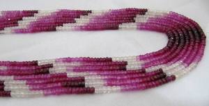 Cuentas facetadas de imitación de rubí multicolor de 3 mm a 4 mm, hebra de cuentas redondas facetadas de 13-14 pulgadas de largo - Product Image 2