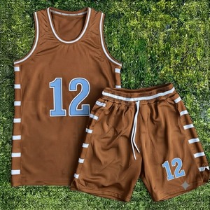 Ensemble de maillots de basket-ball bleus personnalisés pour hommes, uniforme de basket-ball par sublimation, vêtements de sport respirants pour l'entraînement, maillot et short d'équipe - Product Image 5