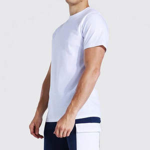 Ensemble court 2 pièces pour homme en coton 100% respirant, col rond, manches courtes, imprimé personnalisé, sérigraphie anti-rétrécissement - Product Image 1