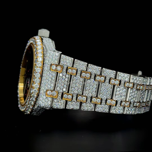 Montre Quartz Tendance Hip-Hop Bicolore Entièrement Sertie de Moissanite Diamant VVS1 Couleur D, Modèle Squelette 2026 - Product Image 4