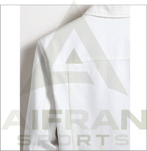 AIFRAN SPORTS Blouson en jean blanc pour homme, style décontracté, col boutonné, couleur unie, doublé, pour l'hiver - Product Image 2