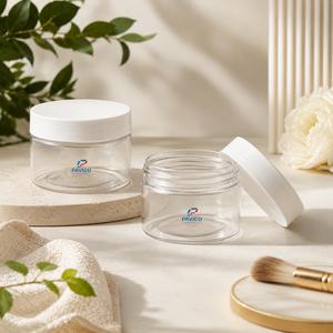 Pot cosmétique rond en plastique transparent de 80 ml avec couvercle à vis blanc pour l'emballage des soins de la peau, fabricant au Vietnam - Product Image 6