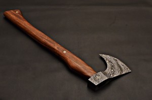 Hacha Vikinga Hecha a Mano OEM, Cabeza de Acero de Damasco, Mango de Madera, Personalizable, para Supervivencia, 100% de Alta Calidad - Product Image 5