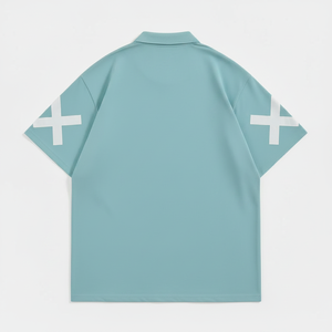 Polo en coton uni pour homme, respirant, décontracté, à manches courtes, avec logo brodé sur le devant, polo tendance pour tous les jours - Product Image 5