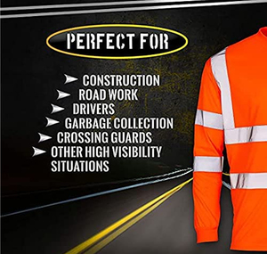 Camiseta de Seguridad de Trabajo de Talla Grande, Personalizada, de Alta Visibilidad, Reflectante, de Manga Larga, con Cinta Reflectante para Trabajadores - Product Image 3