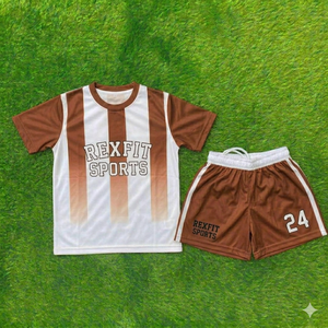 OEM Service Custom Logo Mens Football Professional Sportswear Set Jersey Shorts Breathable Fabric <b>Athletic</b> Uniform Team Training - Product Image 5