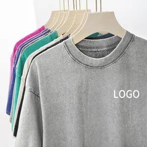 New Design Summer Acid Wash <b>Tshirt</b> 100% Cotton Custom Loose Drop Shoulder <b>Mens</b> Acid Wash shirt - Product Image 2