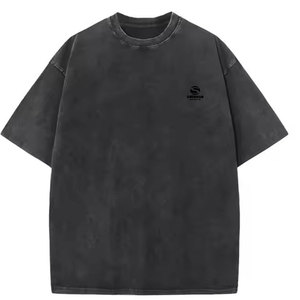 Mens <b>Acid</b> Wash Oversized T Shirt 100% Cotton 280-300 GSM Heavyweight Vintage Washed <b>Drop</b> Shoulder Streetwear Custom Logo Tee - Product Image 2