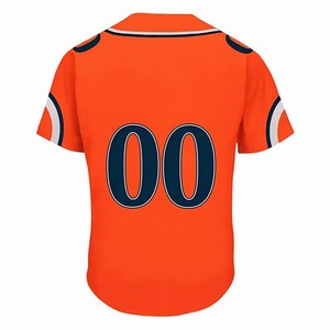 Maillot de baseball orange personnalisé pour homme, manches courtes, respirant, en polyester, uniforme pour adulte, toutes saisons, impression sublimée - Product Image 2
