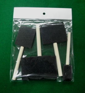 HC0209 <b>Foam</b> <b>Paint</b> <b>Brushes</b> | <b>Foam</b> <b>Paint</b> <b>Brushes</b> Set of 3 Green Square Head with Wooden Handle - Product Image 6