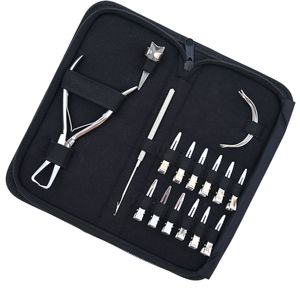 Hair Extension Tools Kit Rexine Case Parting Finger Sectioning Clips Sewing Needle Pulling Hook Beads Remover Plier Salon - Product Image 1