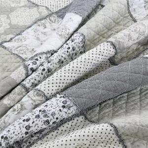 Cubrecama de Lujo con Diseño de Patchwork, Juego de Cubrecamas de Algodón de 200 Hilos, Impermeable, Desechable, Lavable, para Uso Doméstico, Gris Blanco - Product Image 3