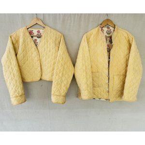 Chaqueta de algodón acolchada vintage hecha a mano, chaqueta de algodón vintage Jaipuri de manga larga - Product Image 1