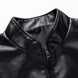 High Quality Men Adults Winter Breathable Quick Dry <b>Vintage</b> <b>Motorcycle</b> Casual Leather <b>Jacket</b> Pocket Design Full Sleeve - Product Image 4