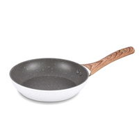 Casseroles de cuisine ustensiles de cuisine en granit aluminium antiadhésif avec poignées en bois ustensile de cuisine ménager