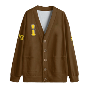 High Quality ODM Custom Knit Fitness Cardigan Long Sleeved Slim V-Neck Button <b>Decoration</b> Breathable 100% Cotton <b>Winter</b> Pattern - Product Image 1