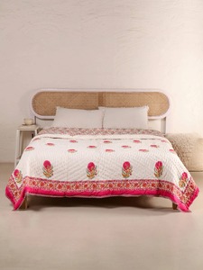 Edredón de algodón bordado bohemio con diseño floral para decoración del hogar, uso en todas las estaciones - Product Image 3