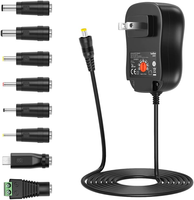 Adattatore Universale AC DC 34W 3V-12V con 8 Punte e Alimentatore USB 5V 2A per Strisce LED, Router, Altoparlanti, Smartphone, Tablet