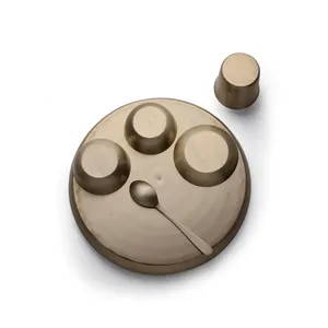 Juego de platos de latón clásico Royal para comer comida india, platos, cuencos, cuchara, vaso, juego de vajilla tradicional para cocina, reutilizable - Product Image 3