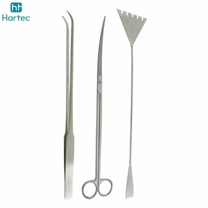 Kit de Herramientas de Acuarios de Acero Inoxidable OEM Personalizado, Tijeras Largas, Pinzas, Herramientas para Aplanar Arena, para Mantenimiento de Plantas de Acuarios - Product Image 3