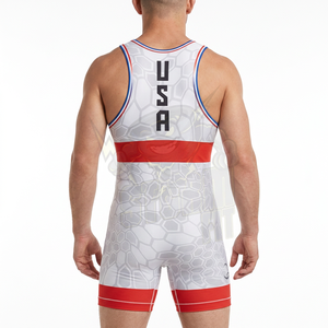 Maillot de lutte professionnel pour hommes Léger Respirant Stretch Fit Sportswear Compétition d'entraînement Tournois Jeunes Adultes - Product Image 2