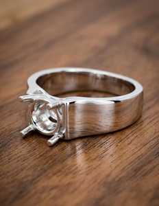 925 Sterling Silver Blank <b>Ring</b> Setting 6MM Round Solitaire Semi Mount <b>Thick</b> Band Engagement <b>Ring</b> Base DIY Gemstone Jewelry - Product Image 6