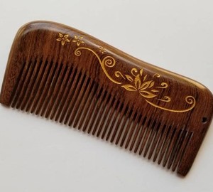 Eco-Friendly Neem Wooden Comb <b>for</b> Hair Growth & <b>Men</b>/Women | Handmade Wide Tooth Comb with Kacchi Herb Treatment - Product Image 1